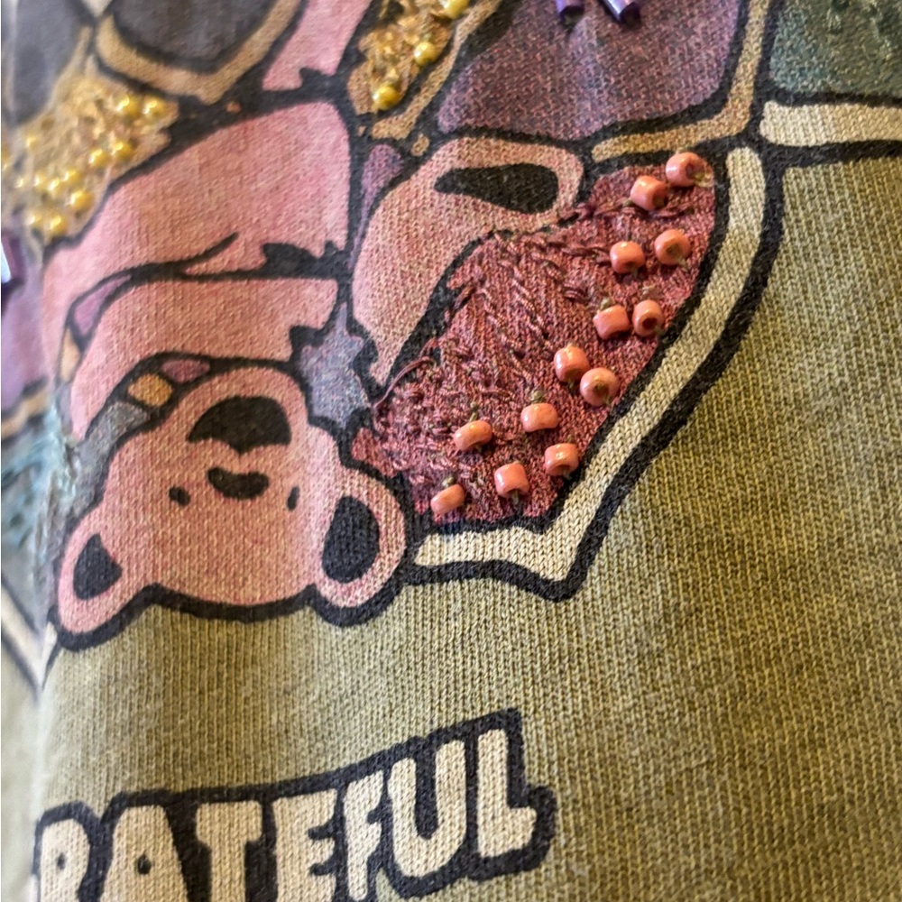 NWOT Lucky Brand Olive Green Grateful Dead Mandala Tee - Picture 4 of 7